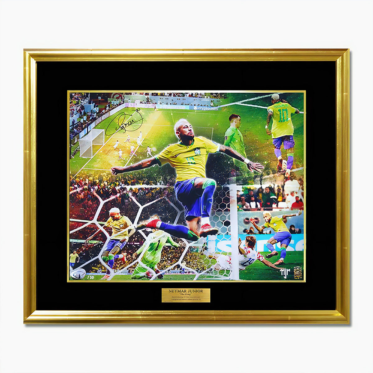 [世界限定50枚] ネイマール直筆サイン入りグラフィックアート "The King"
