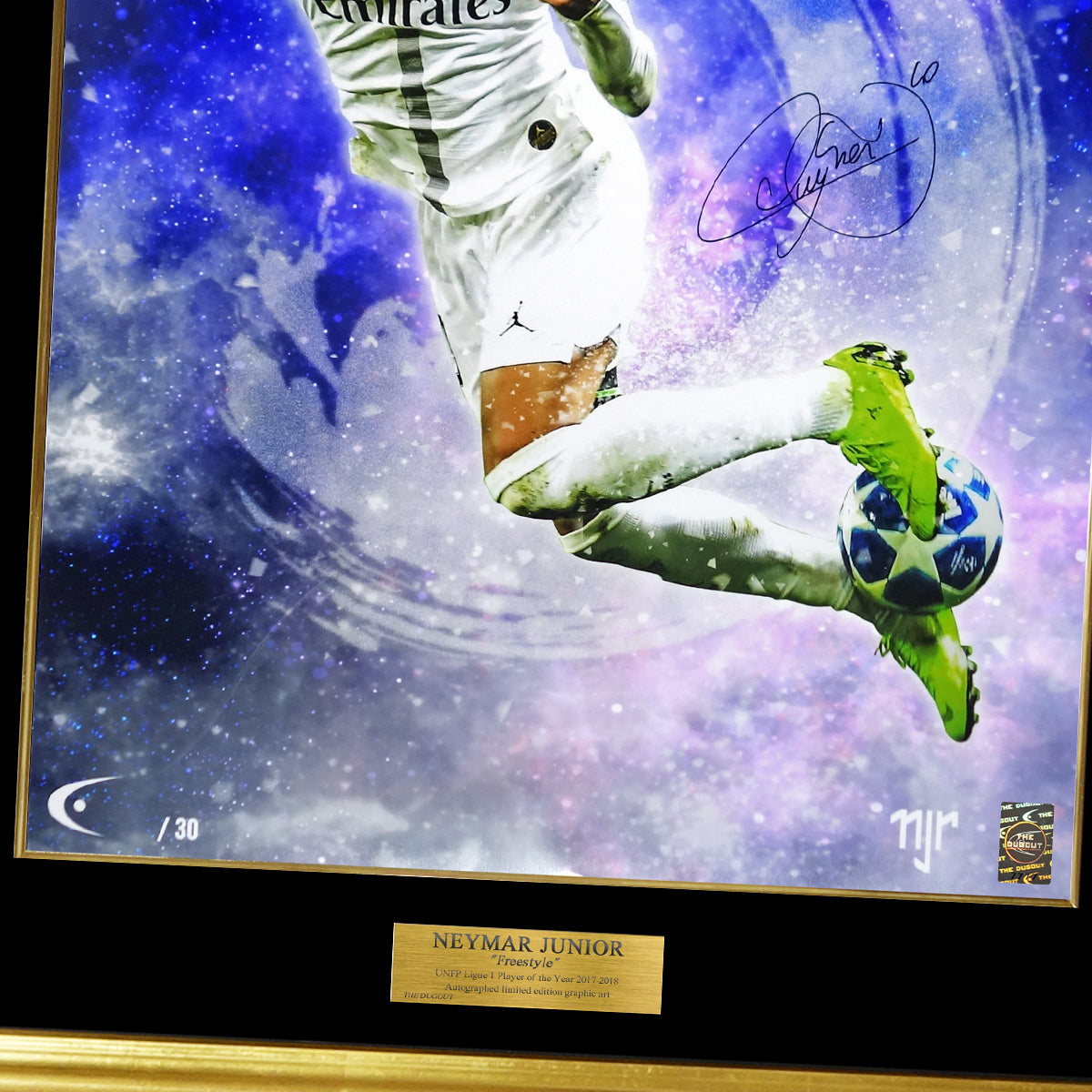 [世界限定30枚] ネイマール直筆サイン入りグラフィックアート "Freestyle"