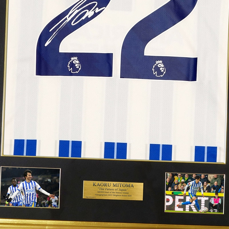 メモラビリア】三笘薫 直筆サイン入りブライトン2024-25ホームサッカー