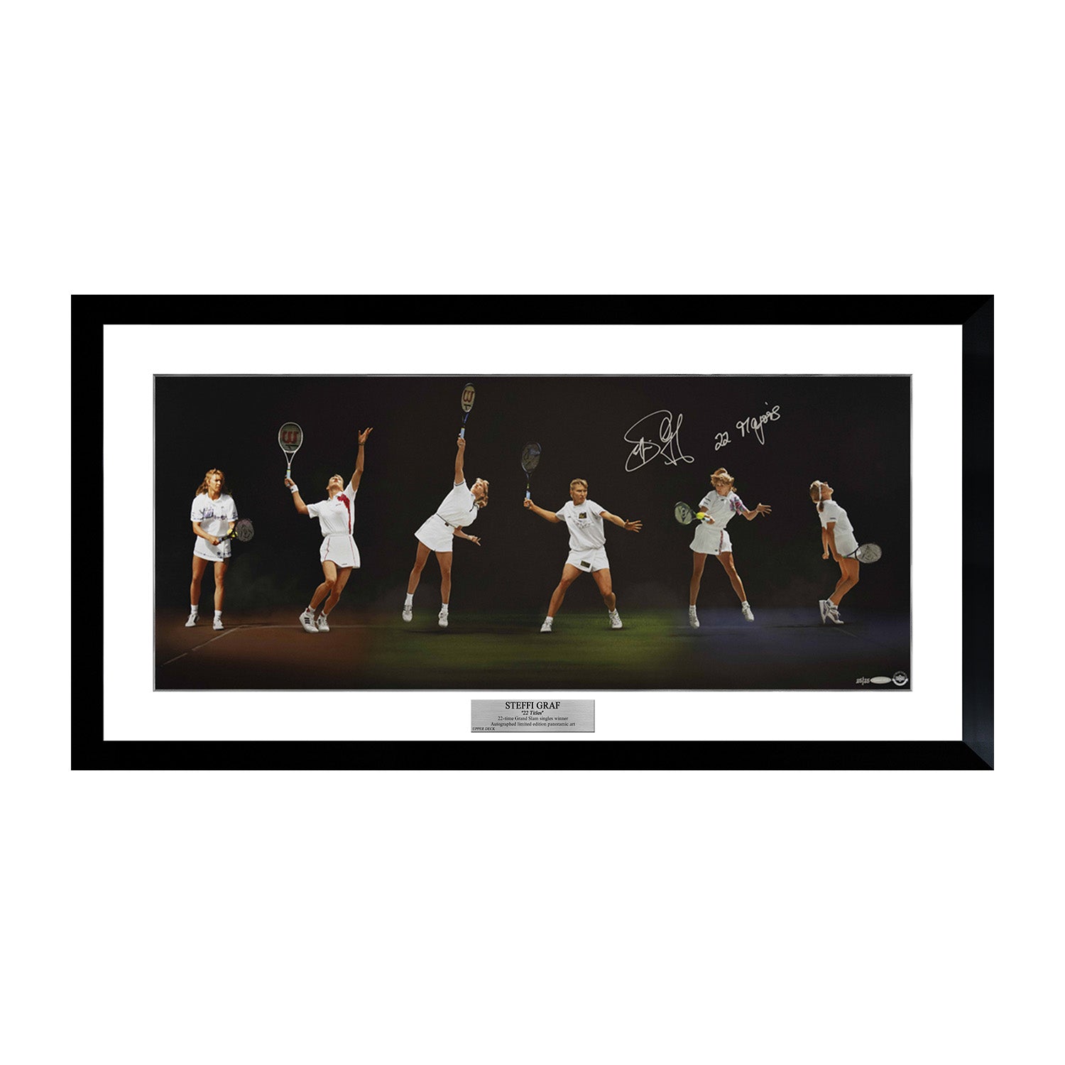 【メモラビリア】[世界限定25枚] シュテフィ・グラフ直筆サイン入りパノラミックアート “22 Titles” 特製フレーム