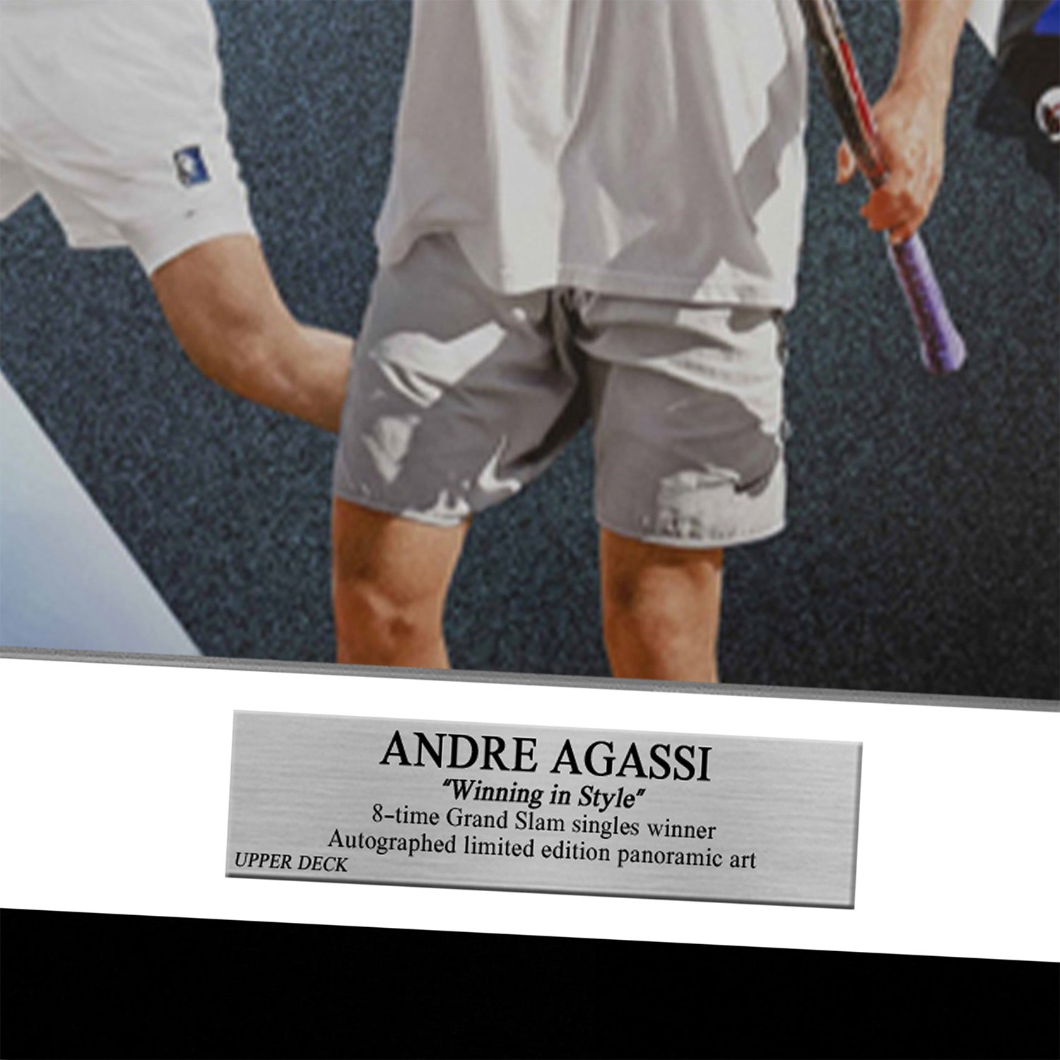 【メモラビリア】[世界限定25枚] アンドレ・アガシ直筆サイン入りパノラミックアート “Winning in Style” 特製フレーム