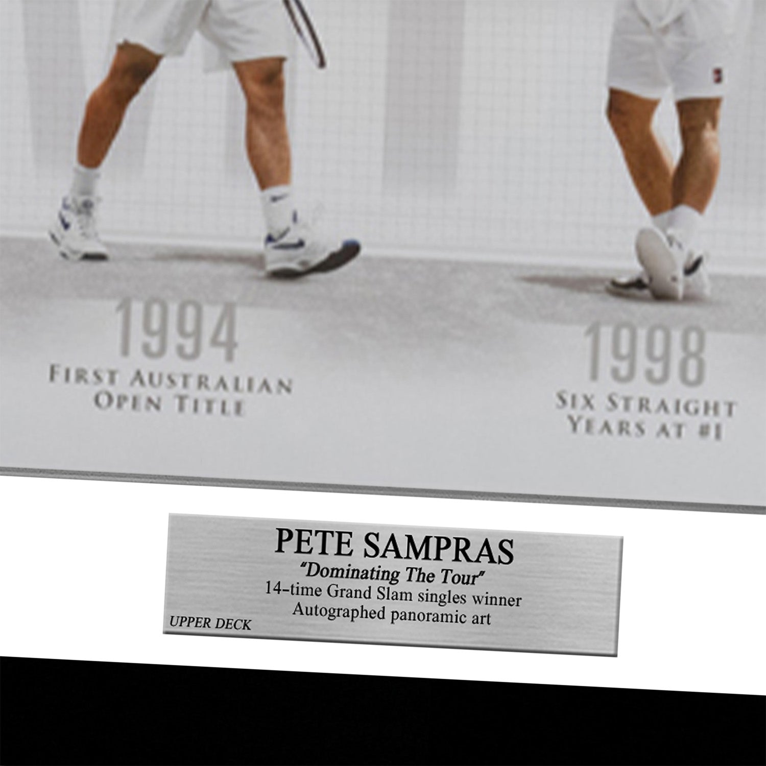 【メモラビリア】ピート・サンプラス直筆サイン入りパノラミックアート “Dominating The Tour” 特製フレーム