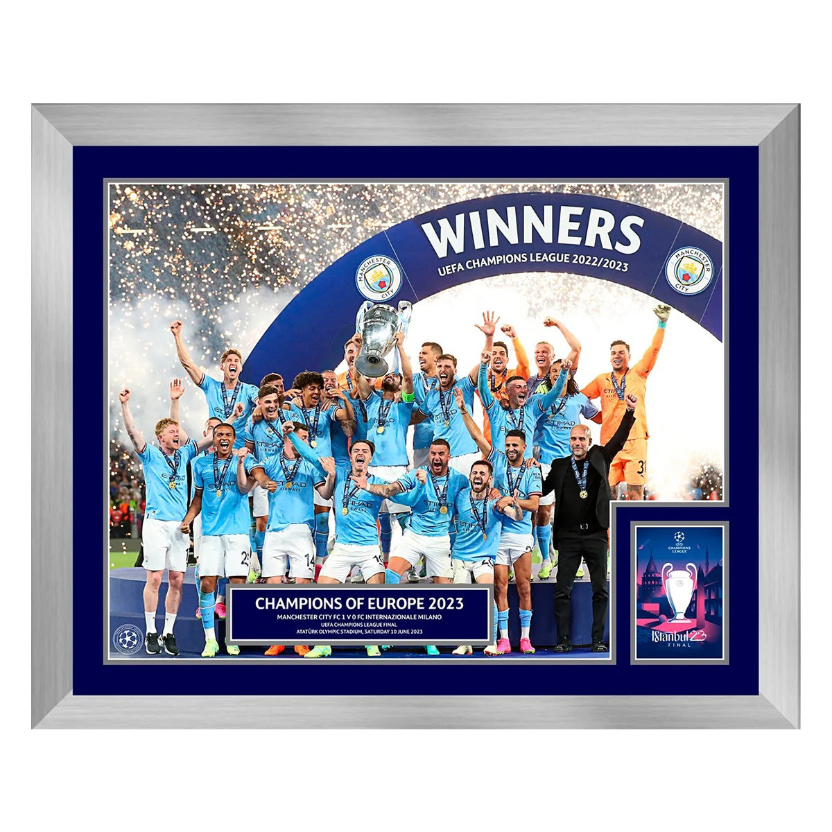 【UEFAチャンピオンズリーグ】 サッカー UCLファイナル 2023年 優勝のカップリフト フォト