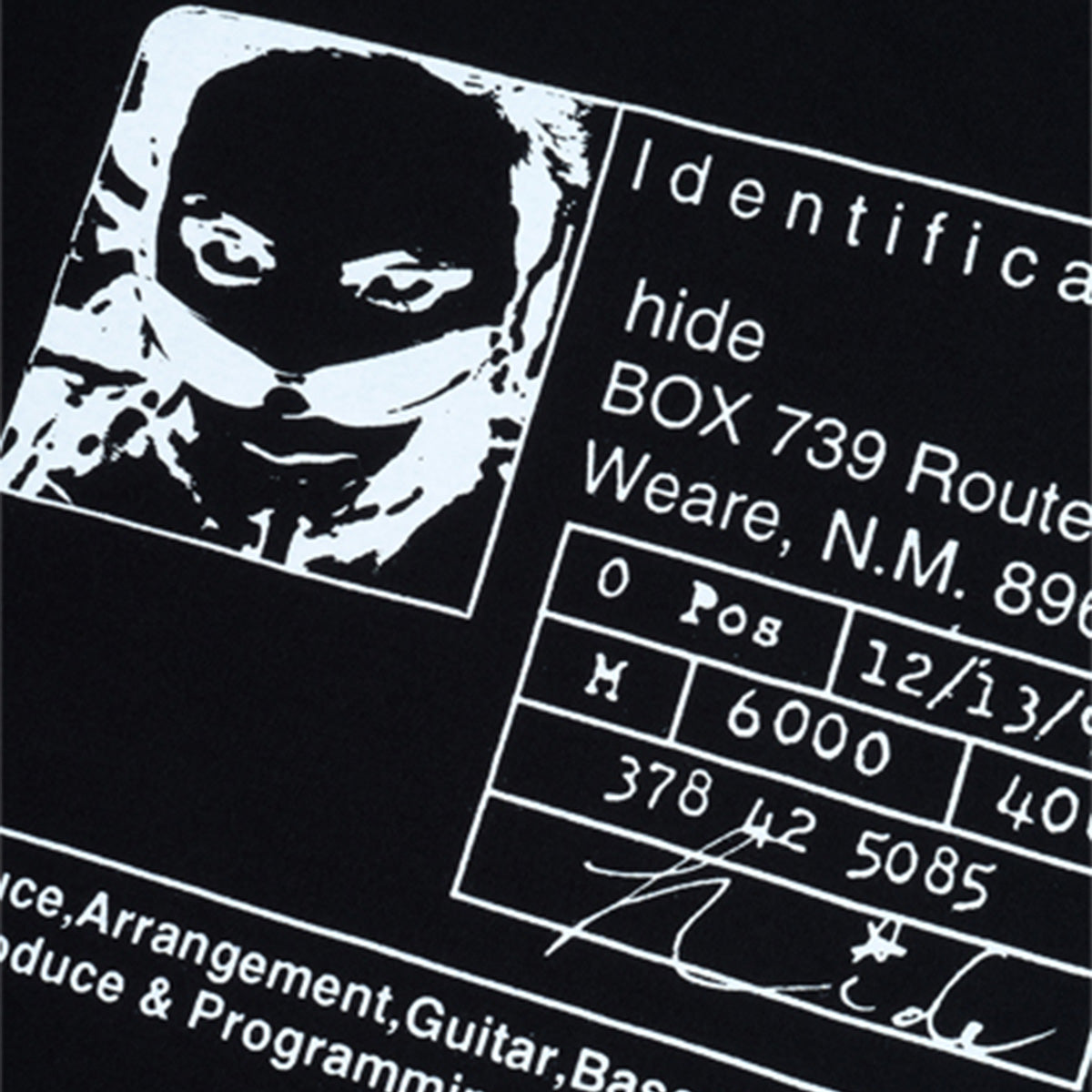 “hide" Tシャツ "PSYENCE"【ヴァイナル バイ アンプリファイア/VINYL by Amplifier】