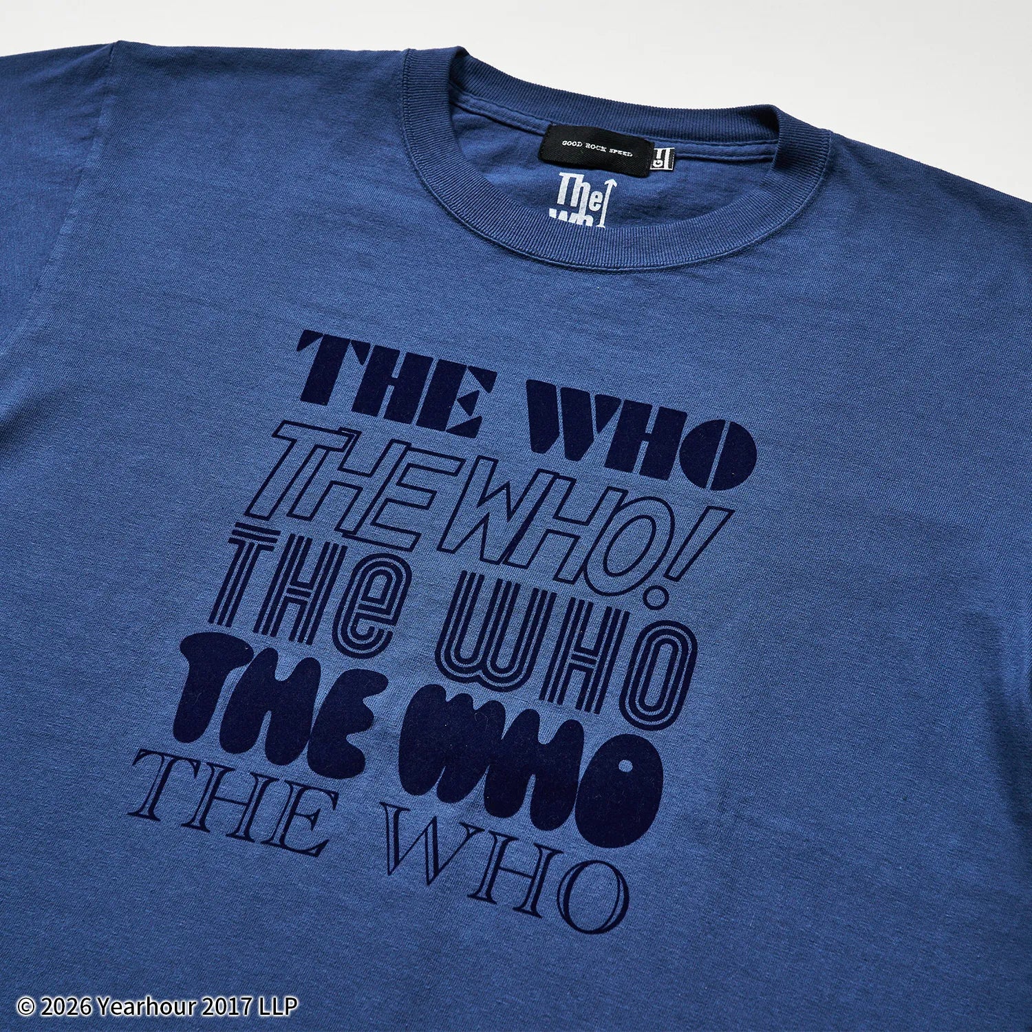 ザ・フー（THE WHO）バンド ロゴ フロッキープリントTシャツ【グッドロックスピード/GOOD ROCK SPEED】