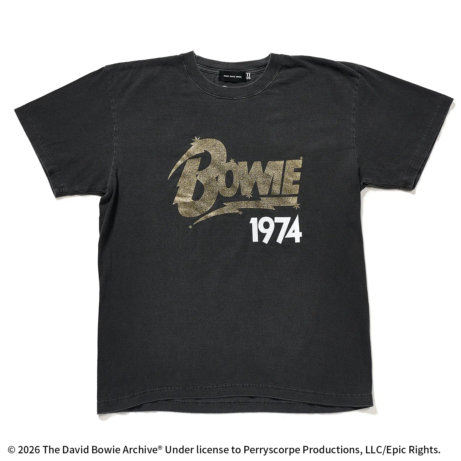デヴィッド・ボウイ（DAVID BOWIE）グリッタープリント Tシャツ【グッドロックスピード/GOOD ROCK SPEED】