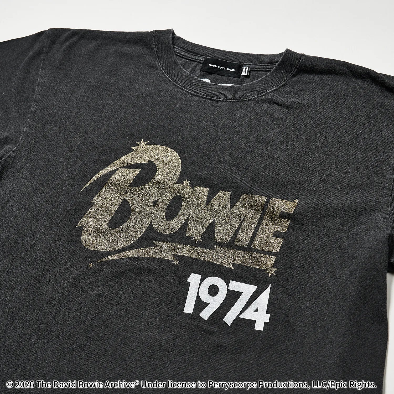 デヴィッド・ボウイ（DAVID BOWIE）グリッタープリント Tシャツ