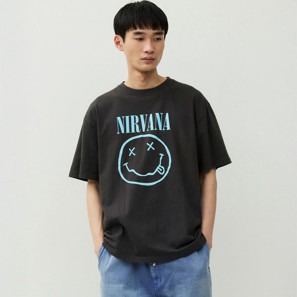 NIRVANA スマイリー顔 Tシャツ 黒 Lサイズ 正規品 ニルヴァーナ(NIRVANA)SMILEY Tシャツ【ジョンブル/JOHNBULL】 | WOWOW