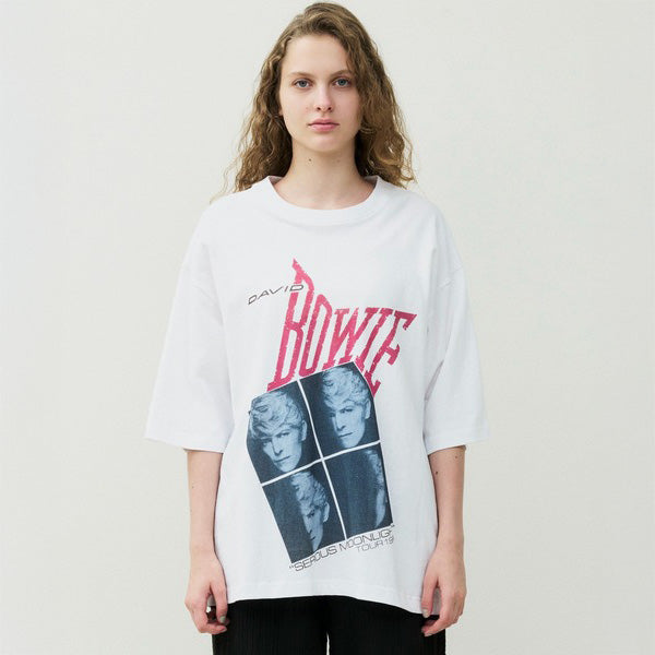 デヴィッド・ボウイ/ジョン＆モーリー制作レア限定ロング丈Tシャツ デヴィッド・ボウイ(David Bowie）SERIOUS MOONLIGHT TOUR Tシャツ