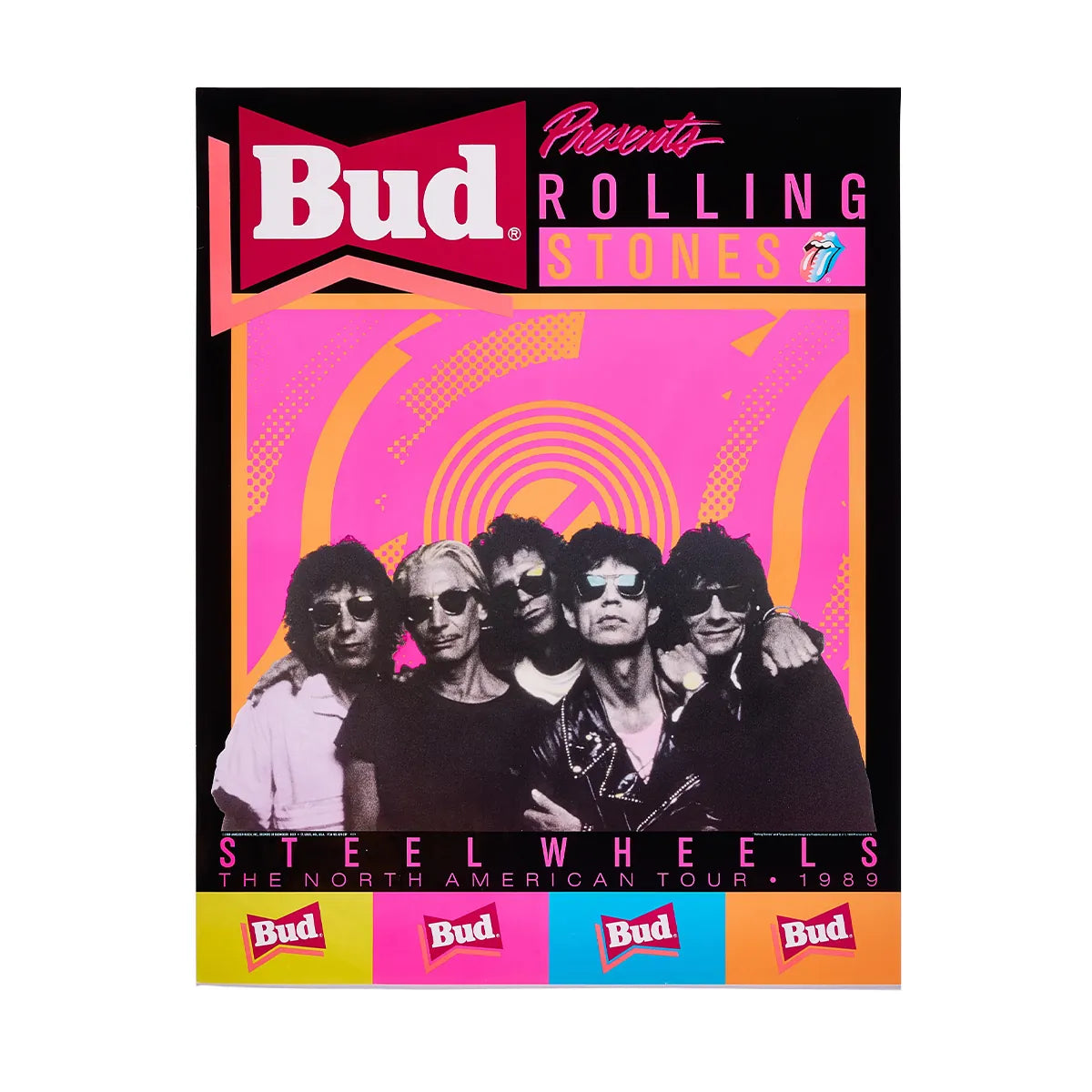 『バドワイザー ローリング・ストーンズ』 広告 ポスター アメリカ オリジナル(木製フレーム付)