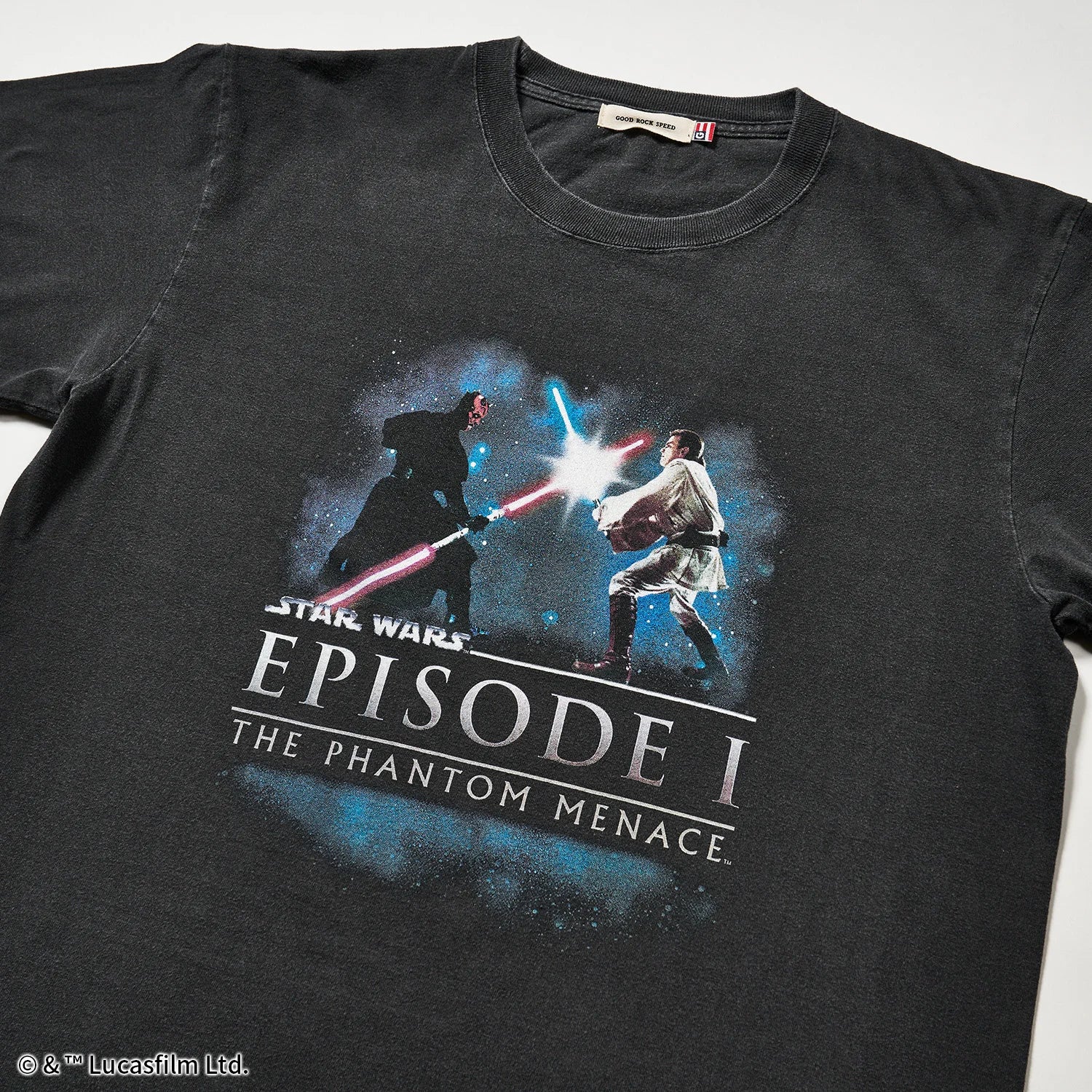 映画『スター・ウォーズ／ファントム・メナス (エピソード1)』グラフィック　Tシャツ　オビ＝ワンvsダース・モール