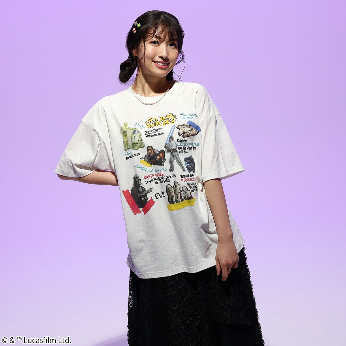 映画『スター・ウォーズ』スター・ウォーズ スクラップ風刺繍Tシャツ(PONEYCOMB TOKYO)