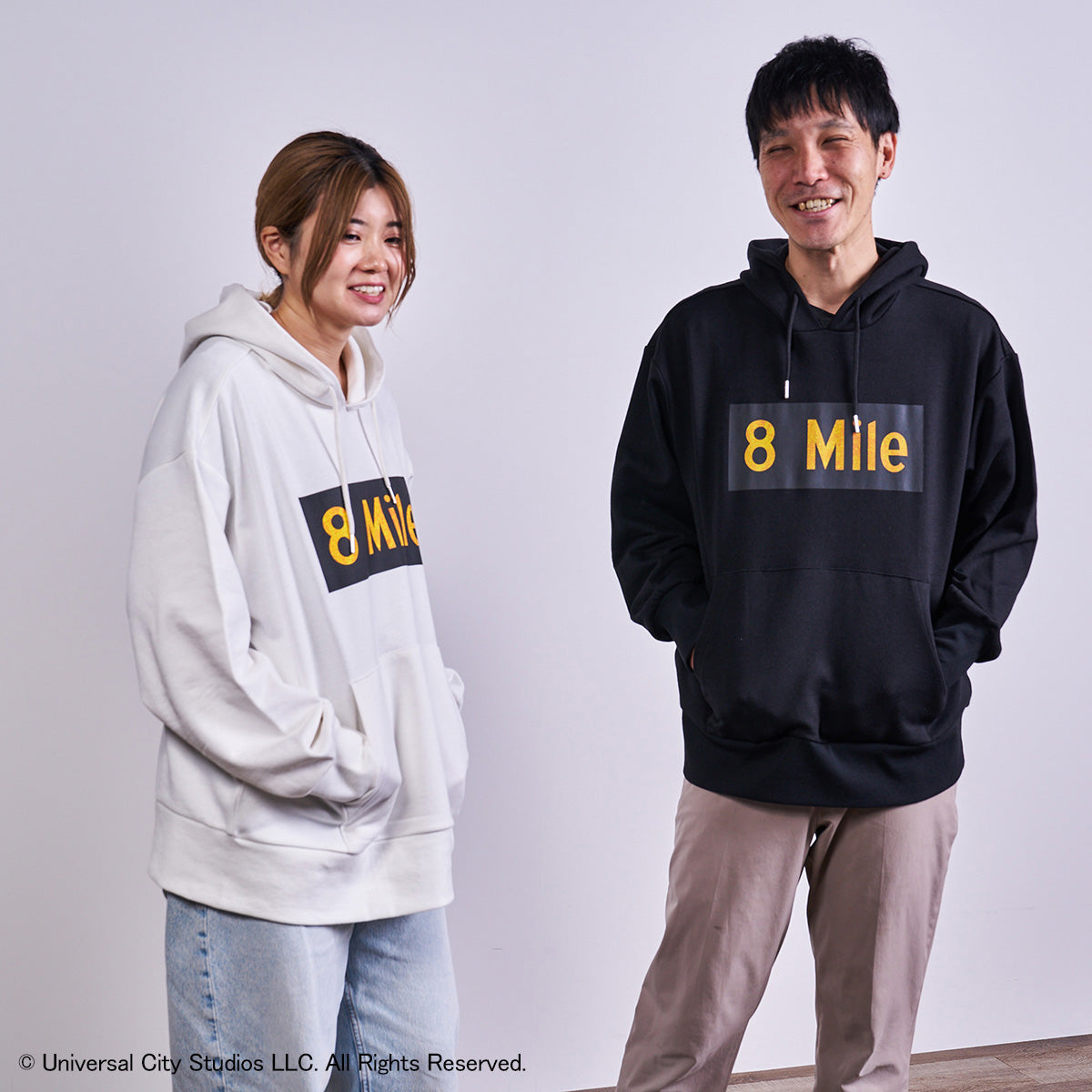 右：身長174cm Lサイズ着用、左：身長159cm Lサイズ着用