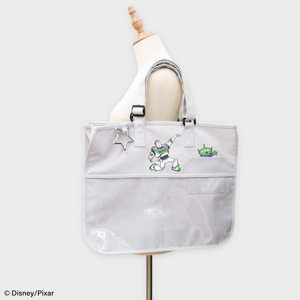 【ディズニー】映画『トイ・ストーリー』バズ＆リトルグリーンメン　マルチポケットトートバッグ　