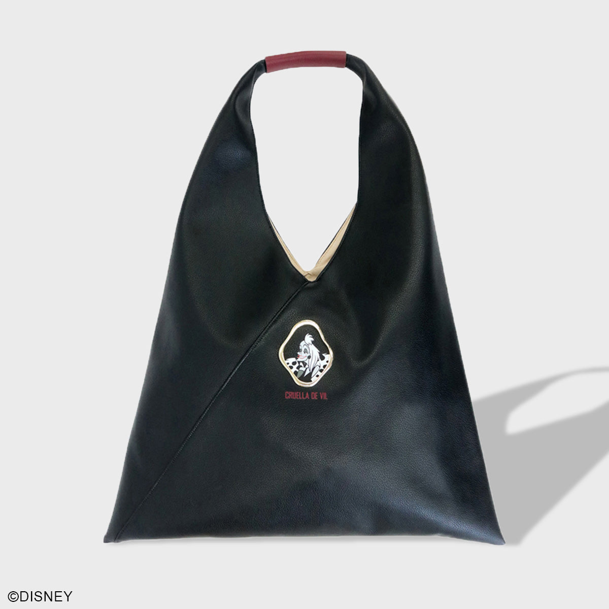 【ディズニー】ヴィランズ　クルエラ メタルフレームトライアングルトートバッグ