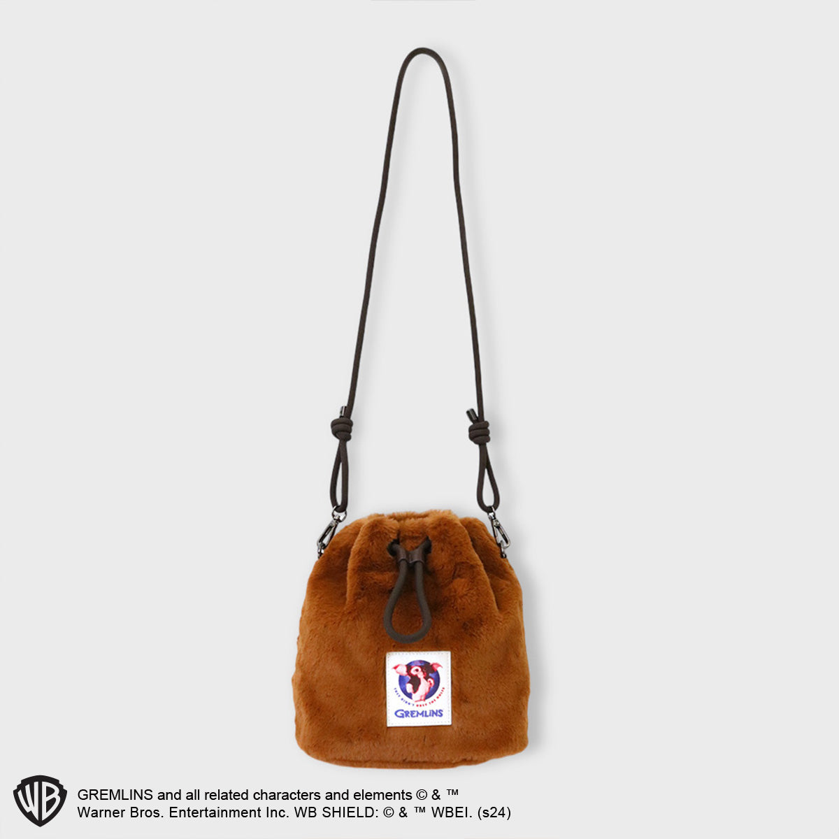 映画『グレムリン』ファー巾着ショルダー　ブラウン