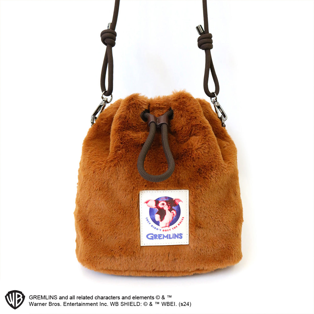 映画『グレムリン』ファー巾着ショルダー　ブラウン