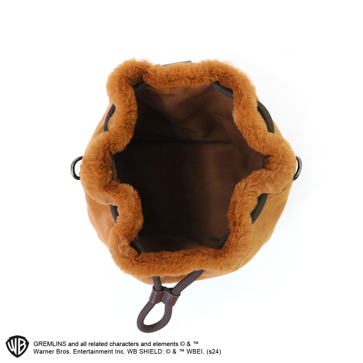 映画『グレムリン』ファー巾着ショルダー　ブラウン