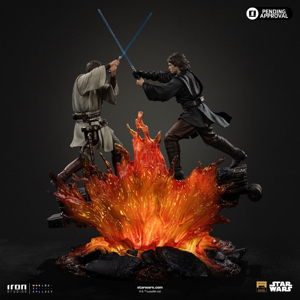 映画『スター・ウォーズ』 【アイアン・スタジオ　スタチュー】「デラックス・アートスケール」1/10スケール　アナキン・スカイウォーカー vs オビ＝ワン・ケノービ［映画『エピソード3／シスの復讐』］