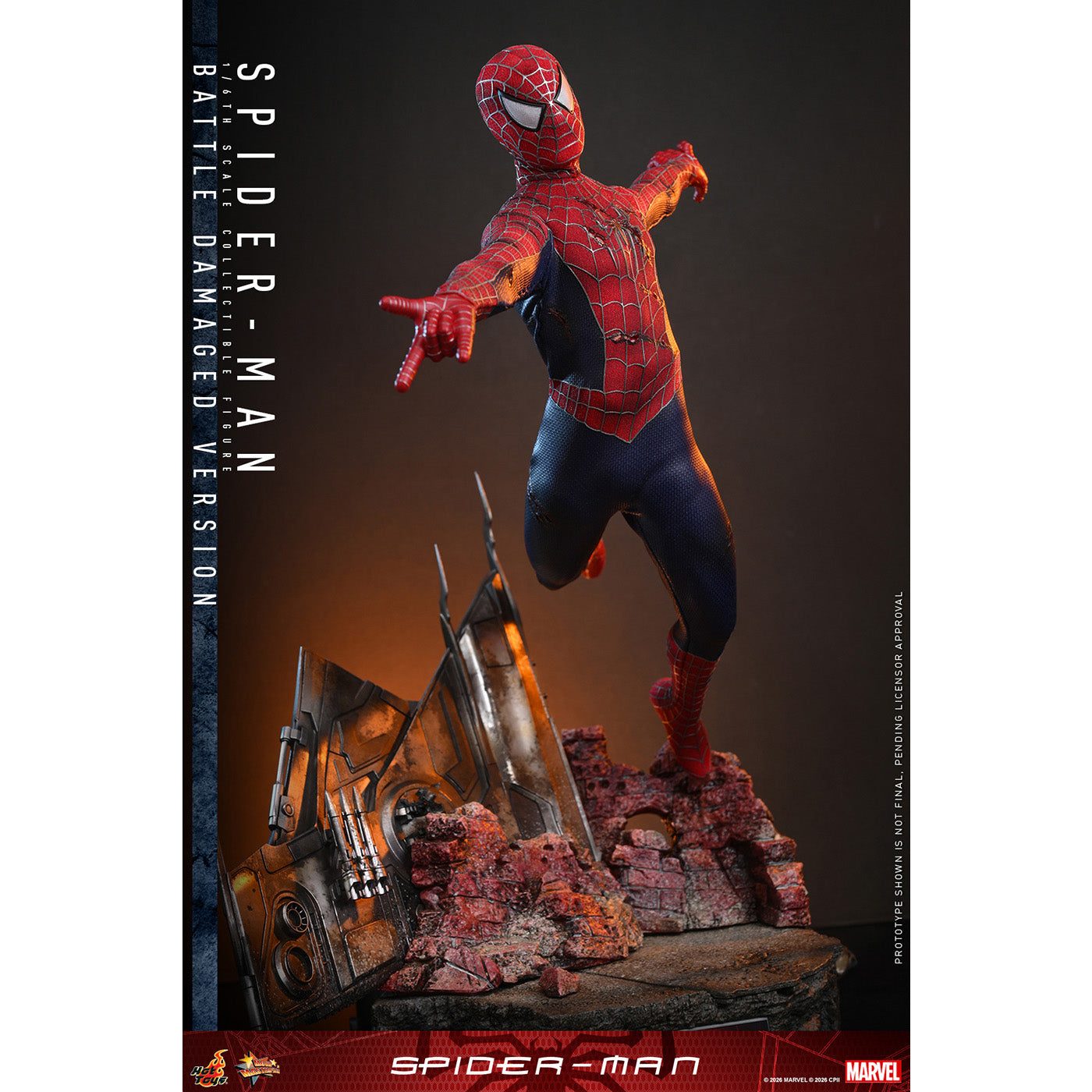 【ムービー・マスターピース】『スパイダーマン』1/6スケールフィギュア　スパイダーマン（バトルダメージ版）