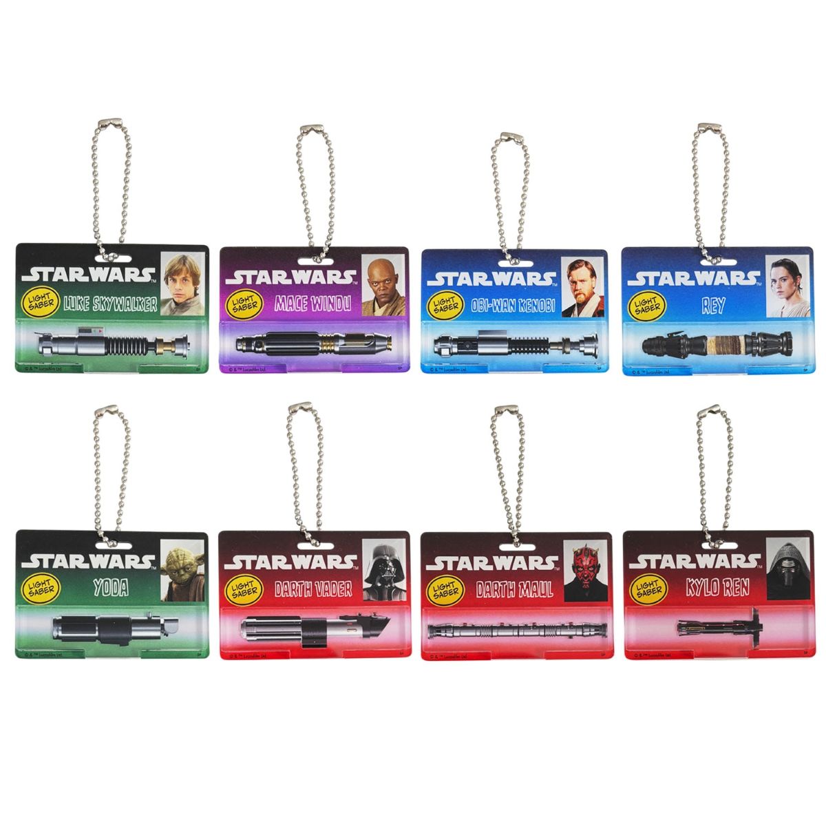 映画 『スター・ウォーズ』ライトセーバーブリスター風アクリルキーチェーン全8種（コンプリート）