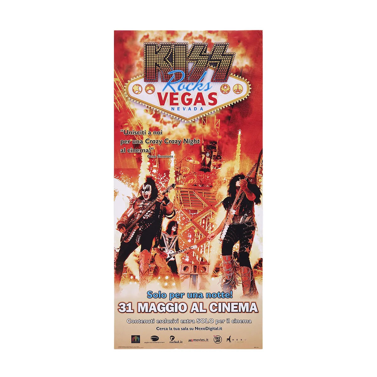 『KISS Rocks VEGAS』 映画 ポスター イタリア オリジナル(木製フレーム付)