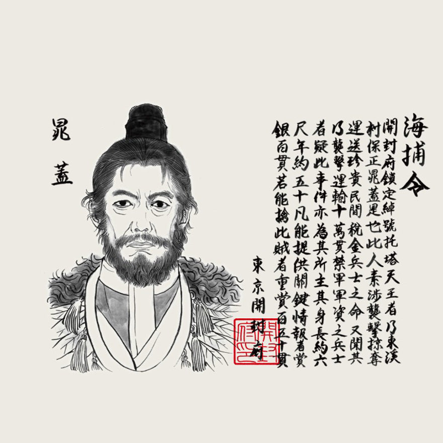 連続ドラマ「北方謙三 水滸伝」人相書き手ぬぐい（宋江＆晁蓋