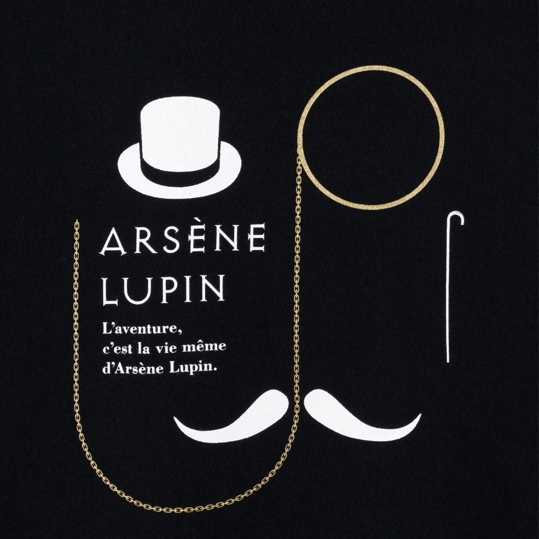 Tシャツ　モーリス・ルブラン　アルセーヌ・ルパン　ブラック／ゴールド