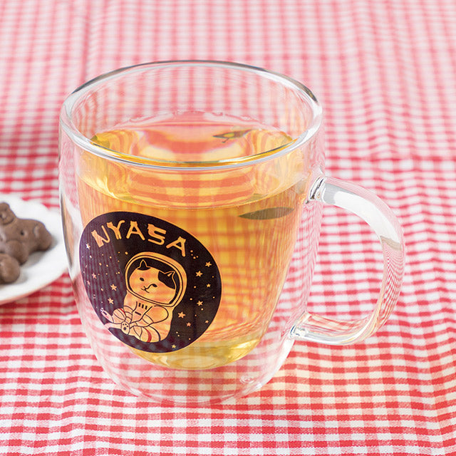 【宇宙グッズ】NYASAグッズ　ダブルウォールガラスマグ NYASA
