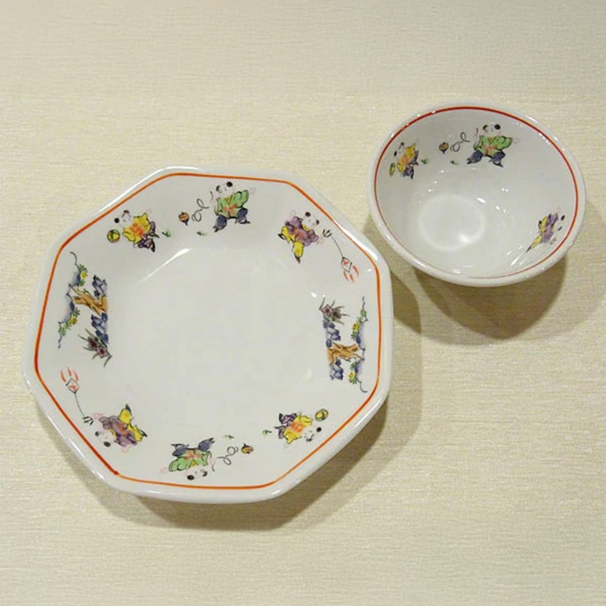 色絵唐子 八角高台 18.8㎝｜中国物産展