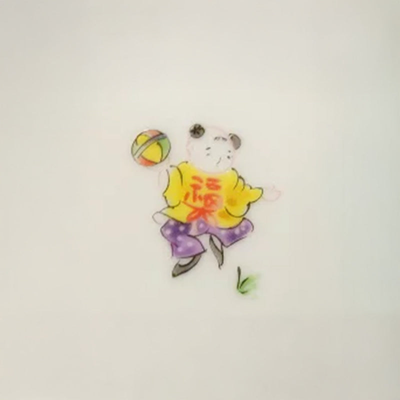 色絵唐子 反高台丼 19.6㎝｜中国物産展