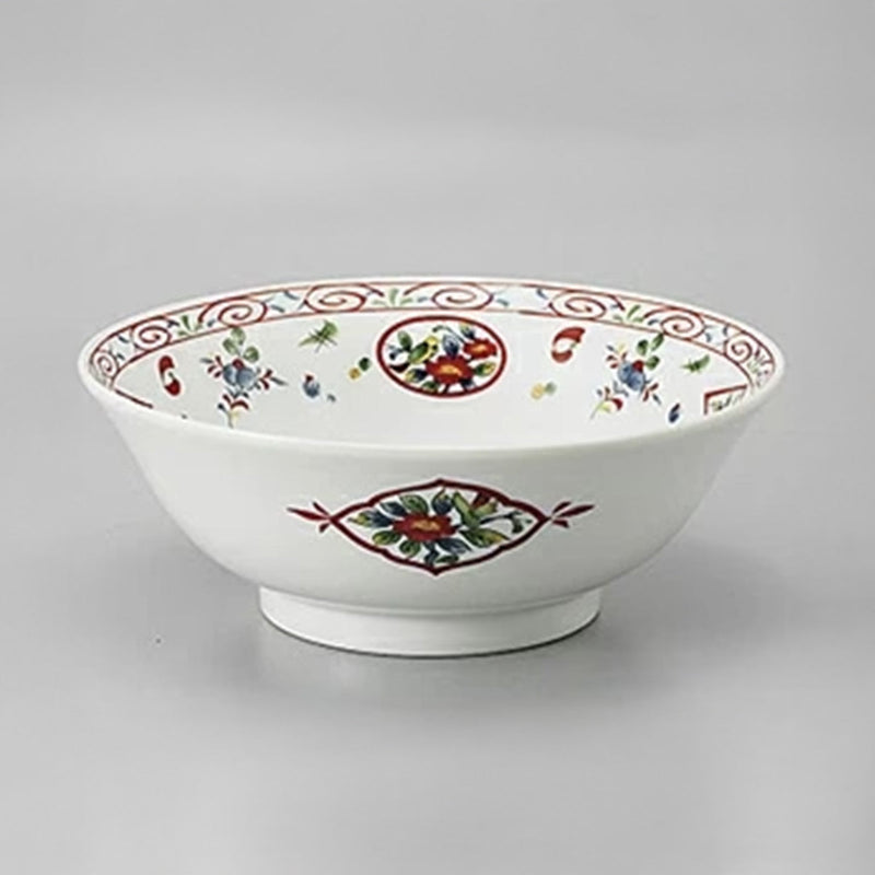 赤絵花鳥柄 19.3cm丼｜中国物産展