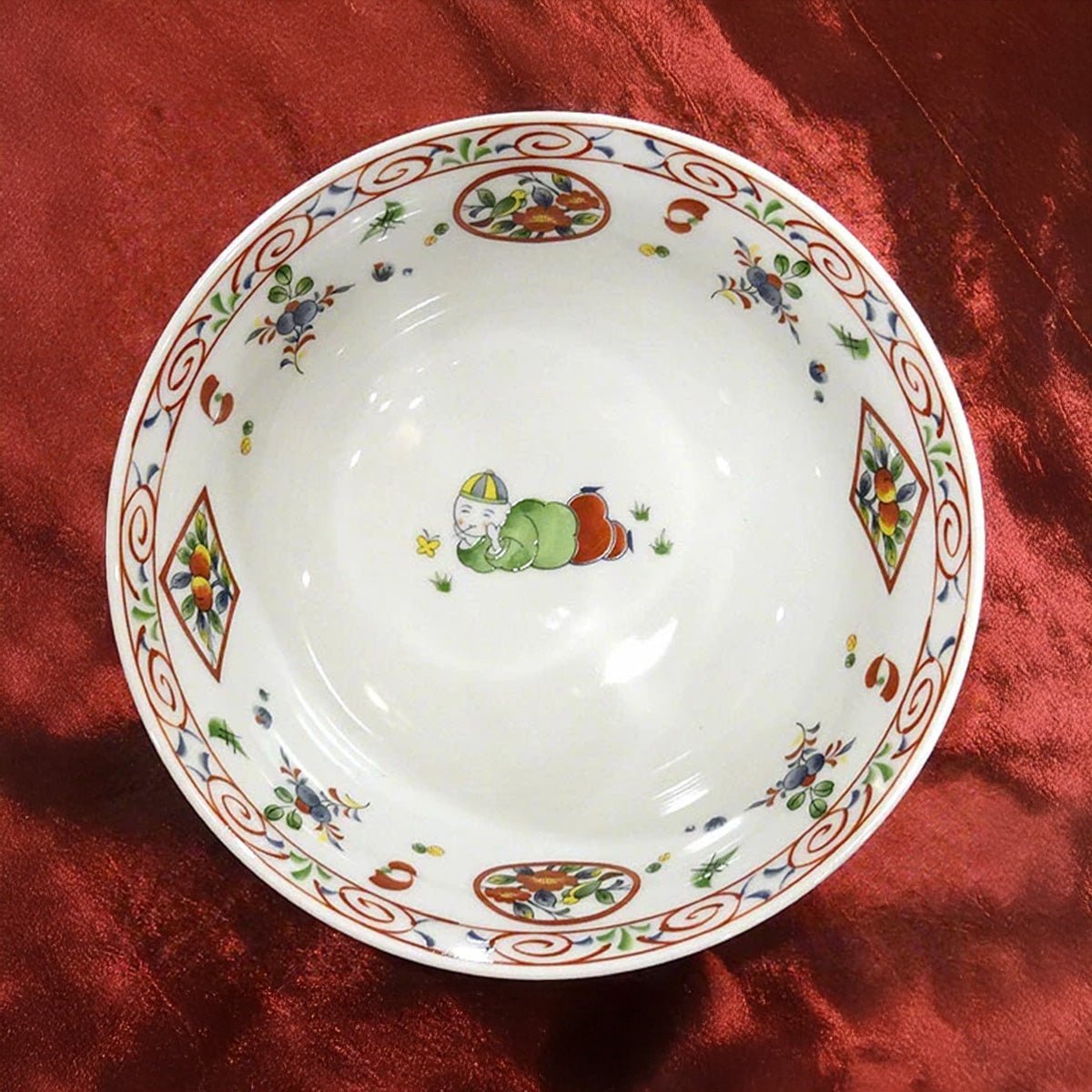 中国　赤絵　花鳥文瓶　C　R8941 赤絵花鳥柄 19.3cm丼｜中国物産展 | WOWOW百貨店