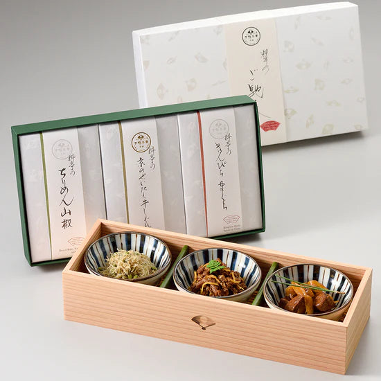 【下鴨茶寮】料亭のご馳走 「毬 - mari - 」(ちりめん山椒、京のぜいたく牛しぐれ、きんぴらまぐろ)