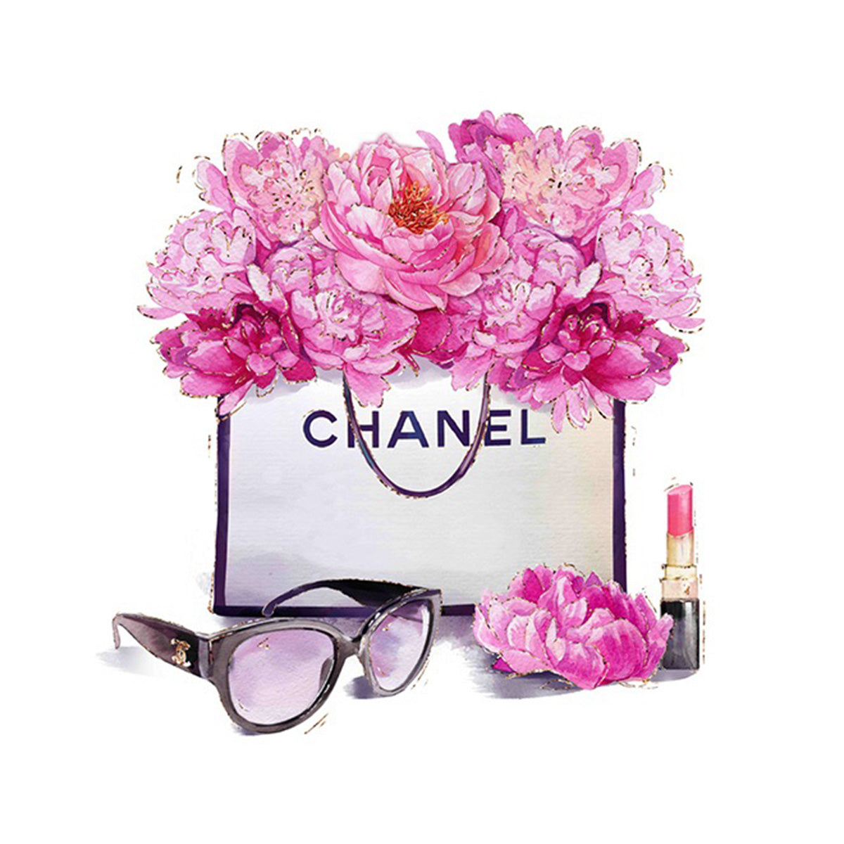 【Oliver Gal/オリバーガル】Hot Pink Floral Fashion Bag