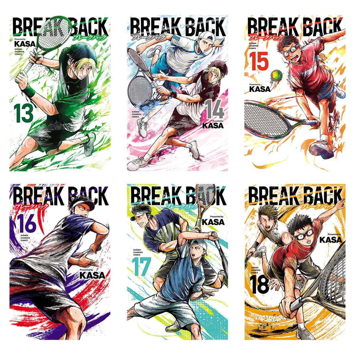 テニス漫画「BREAK BACK」23巻セット（著者描き下ろしサイン色紙入り