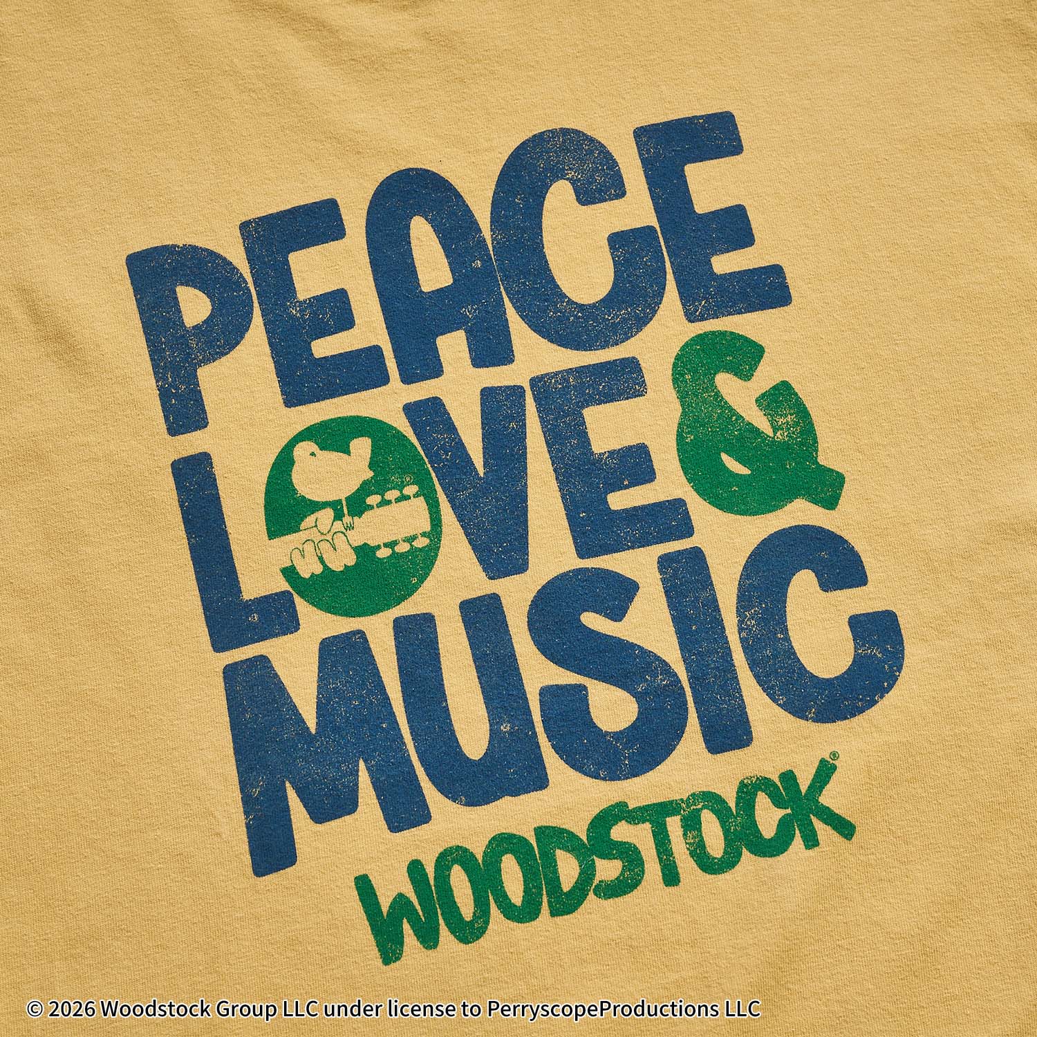ウッドストック LOVE＆MUSIC ART Tシャツ（グッドロックスピード/GOOD ROCK SPEED）