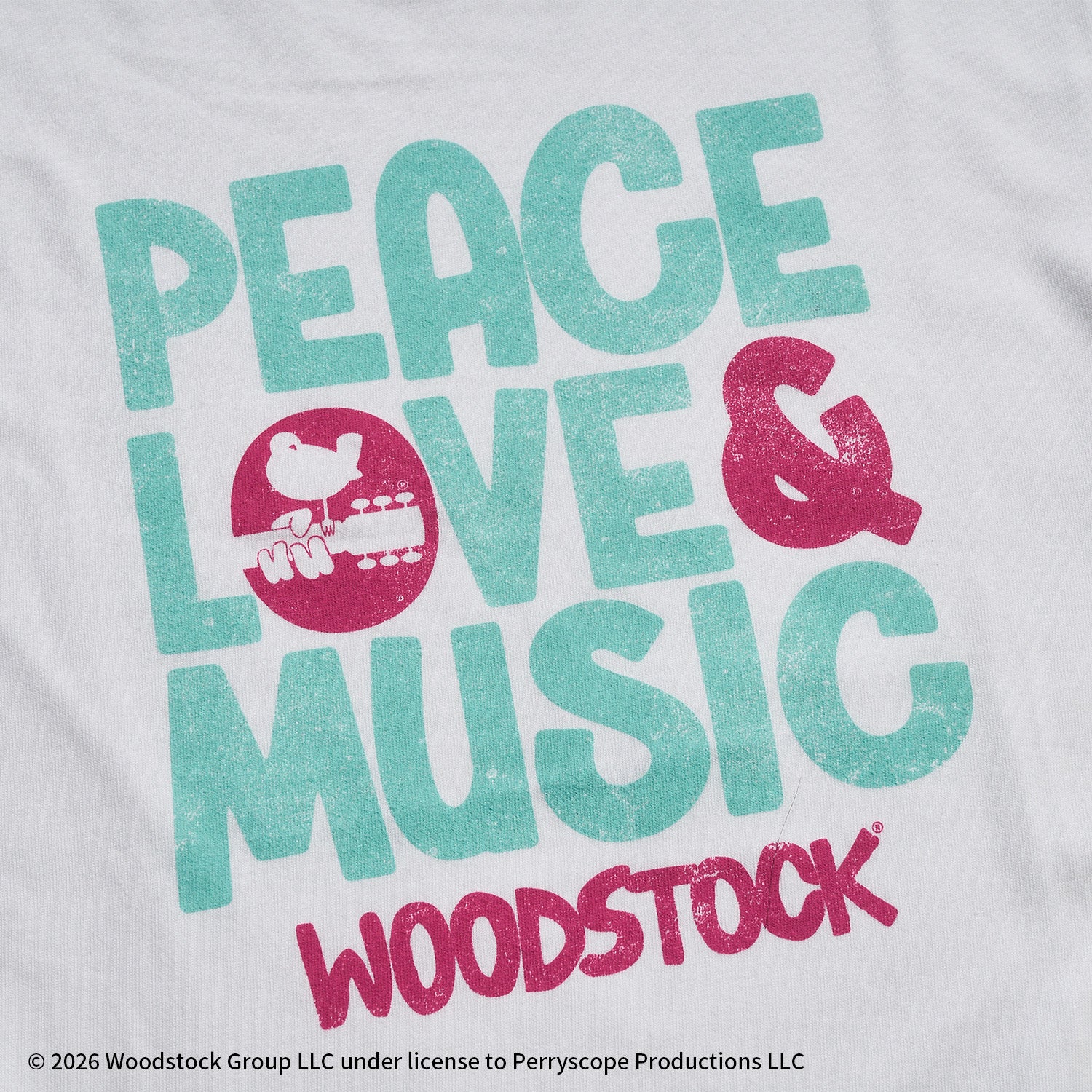 ウッドストック LOVE＆MUSIC ART Tシャツ（グッドロックスピード/GOOD ROCK SPEED）