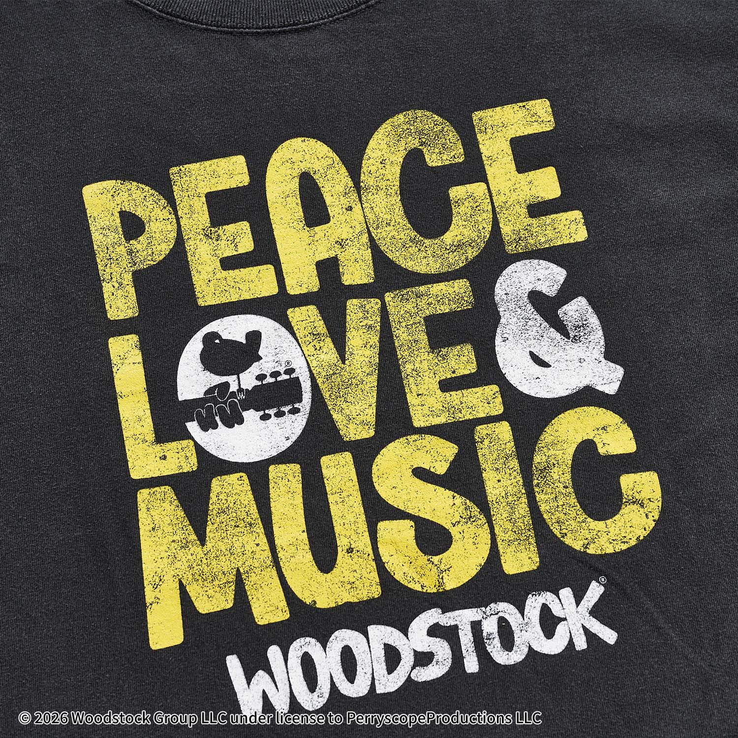 ウッドストック LOVE＆MUSIC ART Tシャツ（グッドロックスピード/GOOD ROCK SPEED）