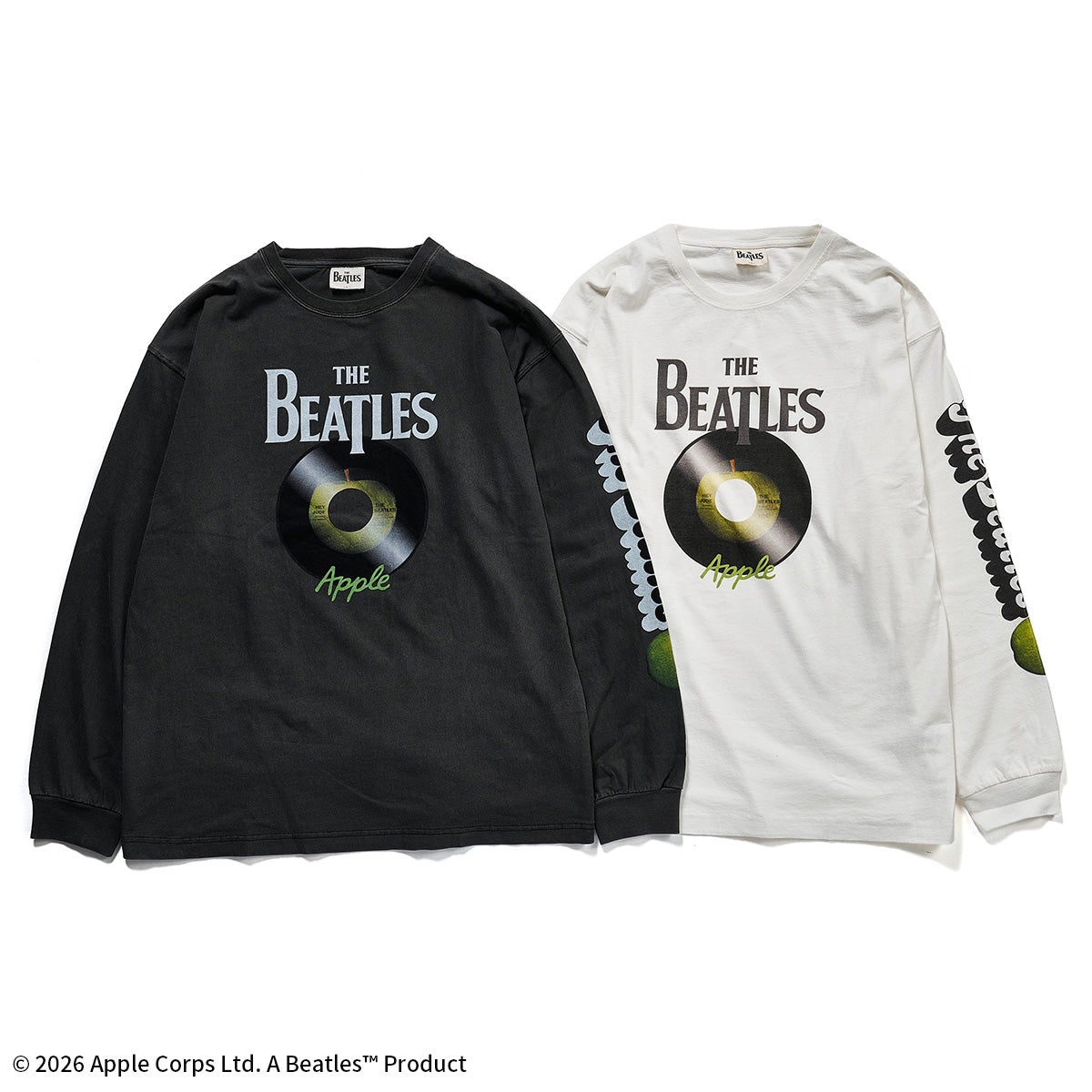 ザ・ビートルズ RECORDプリント  ロングスリーブTシャツ