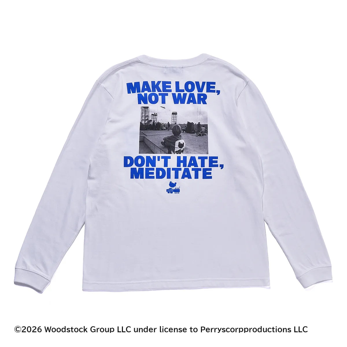 ウッド・ストック(WOODSTOCK) Make Love, Not War Photo ロングスリーブ Tシャツ(グッドロックスピード/GOOD ROCK SPEED)