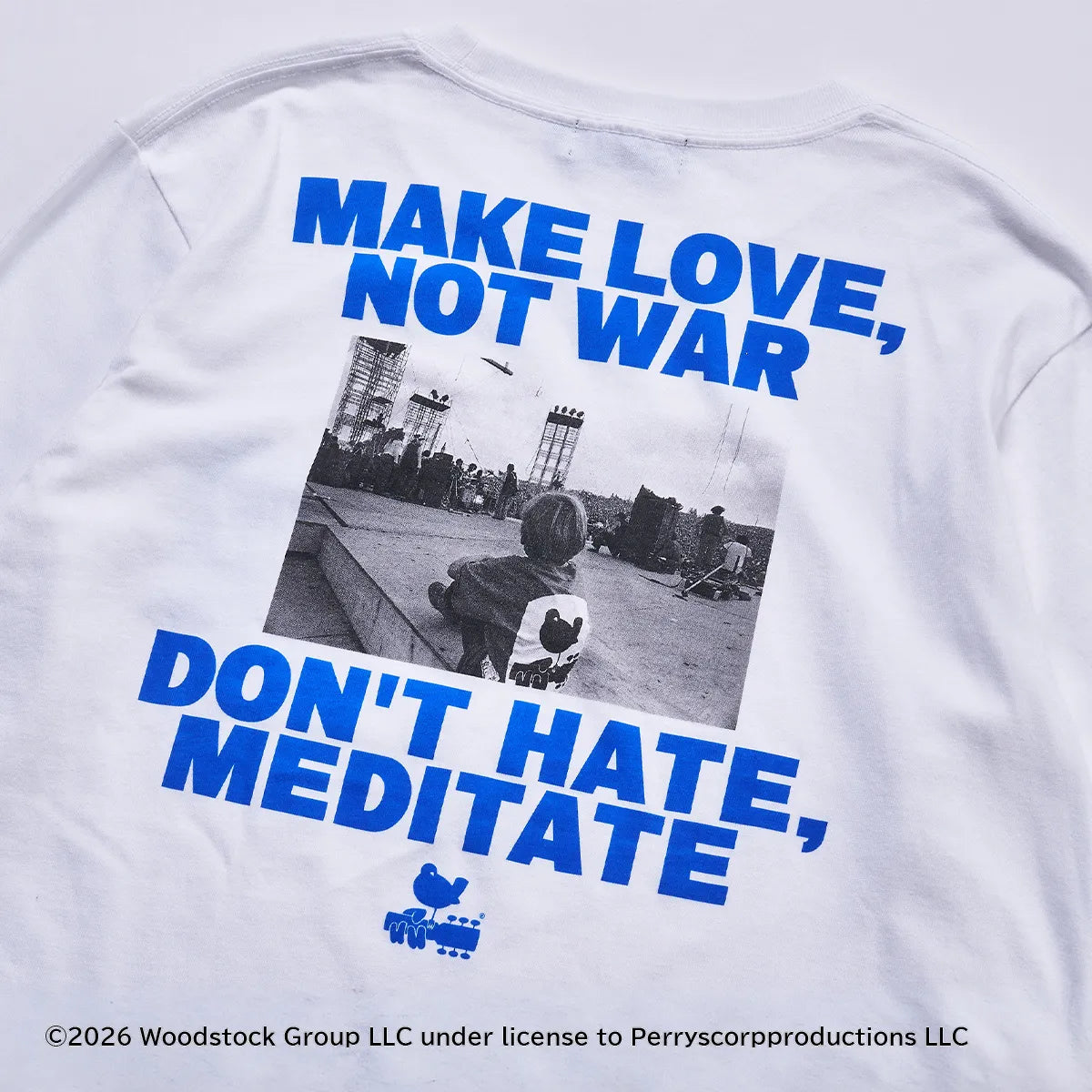 ウッド・ストック(WOODSTOCK) Make Love, Not War Photo ロングスリーブ Tシャツ(グッドロックスピード/GOOD ROCK SPEED)