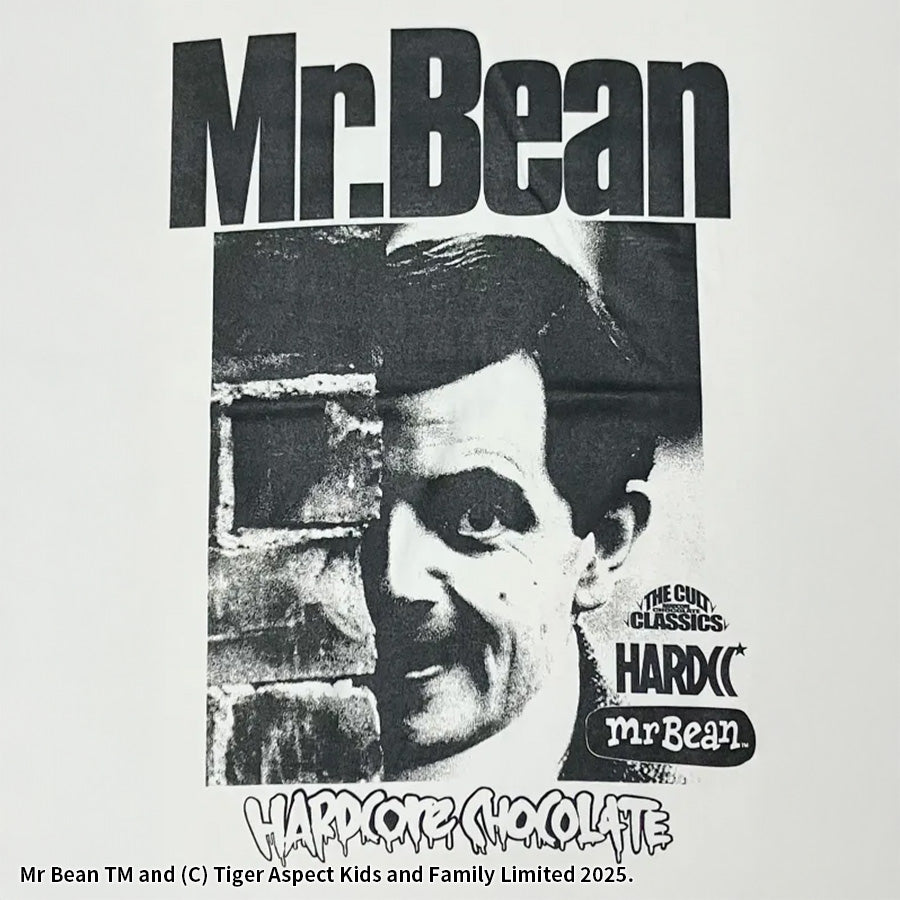 Mr.ビーン のぞき見 グラフィックTシャツ（寸詰まりバニラホワイト）