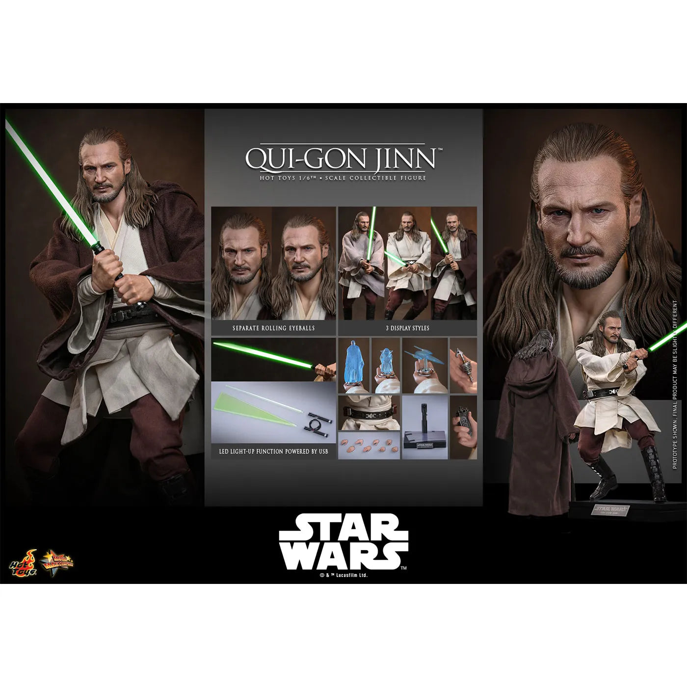 「スター・ウォーズ」1/6スケールフィギュア クワイ＝ガン・ジン（2.0版）(エピソード1／ファントム・メナス ムービー・マスターピース)　