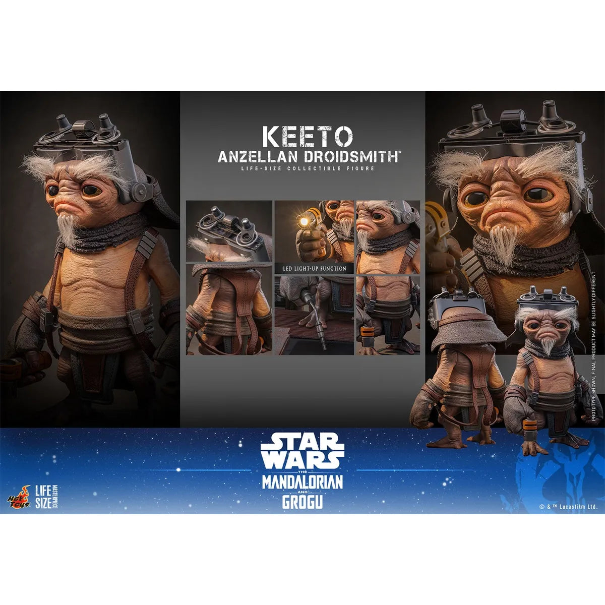 「スター・ウォーズ／マンダロリアン・アンド・グローグー」1/1スケールフィギュア　キート(ライフサイズ・マスターピース アンゼラ人／ドロイド修理屋)
