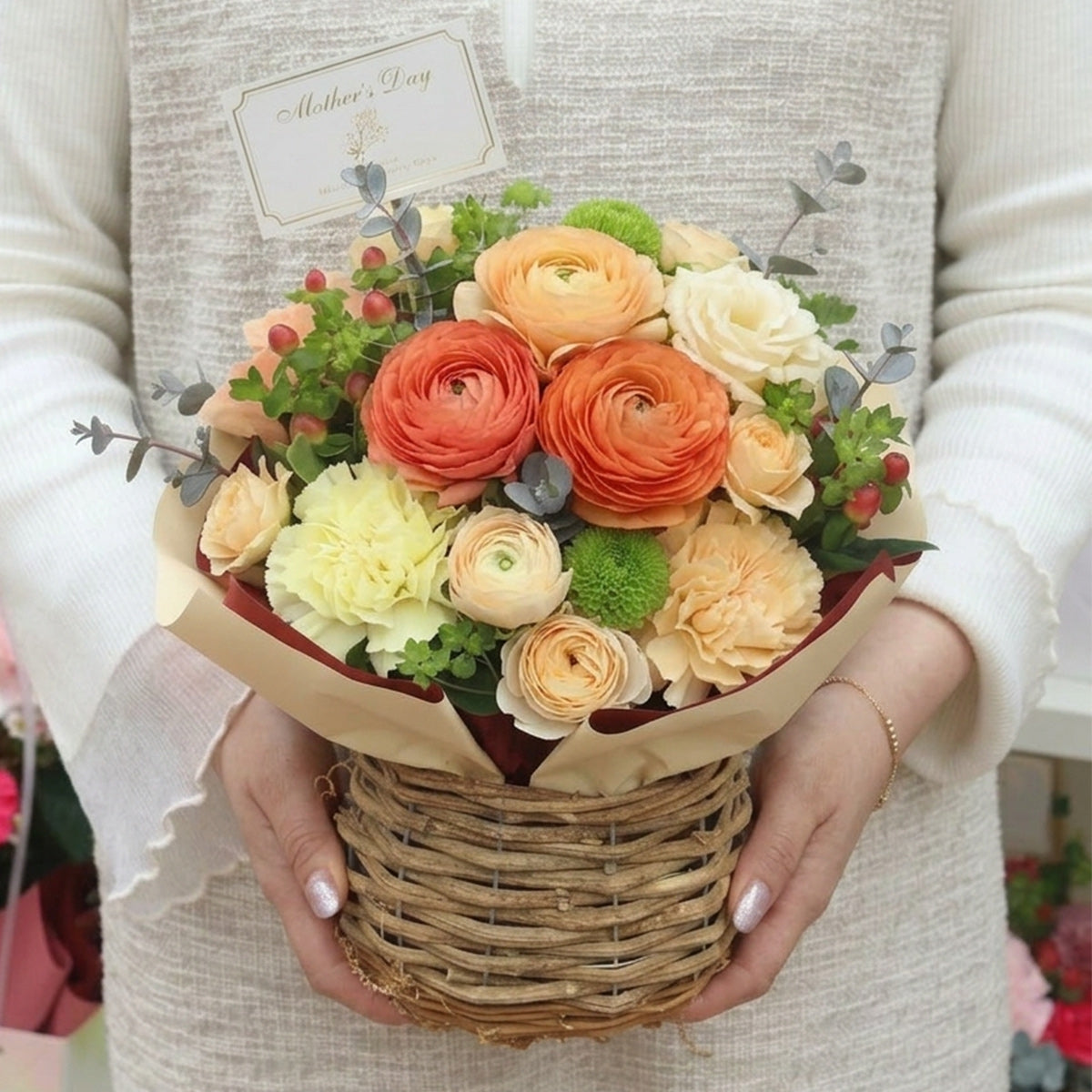 For Motherフラワーアレンジメント イエローオレンジ（販売期限：2026/4/30まで）