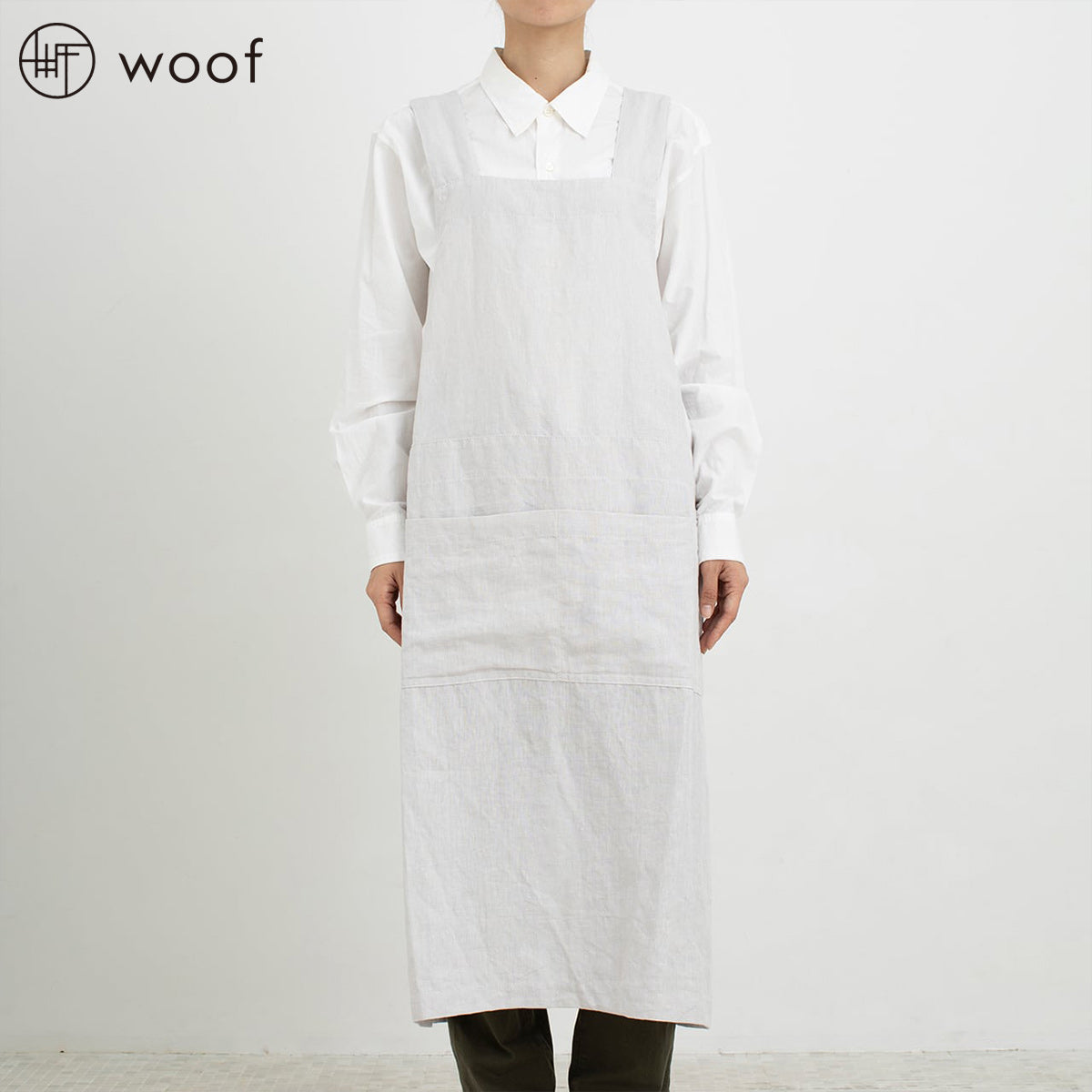 【連続ドラマＷ マイ・スイート・ホームで着用】woof ハングエプロン アイスブルー